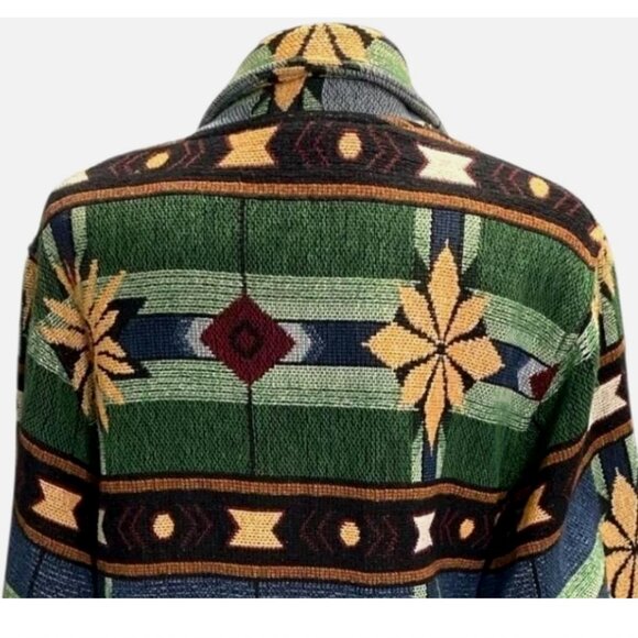 Vintage Painted Pony Western USA Made Jacket Woven Knit Tapestry Blazer One Size - Picture 5 of 12
